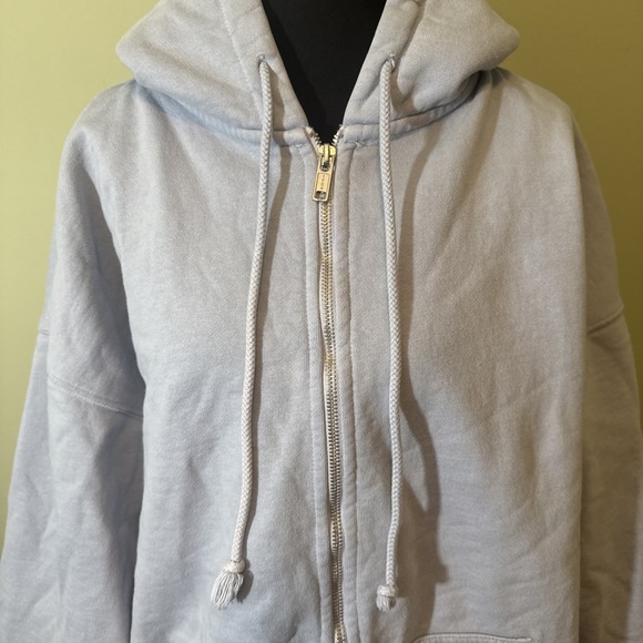 BRANDY MELVILLE John Galt Christy Hoodie Oversized Full-Zip Jacket Blue One Size - Picture 2 of 7